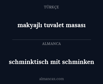 schminktisch mit schminken - makyajlı tuvalet masası