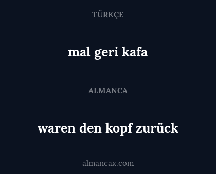 waren den kopf zurück - mal geri kafa
