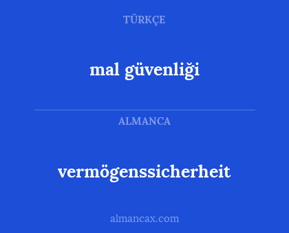 mal güvenliği - vermögenssicherheit