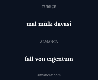 mal mülk davasi - fall von eigentum