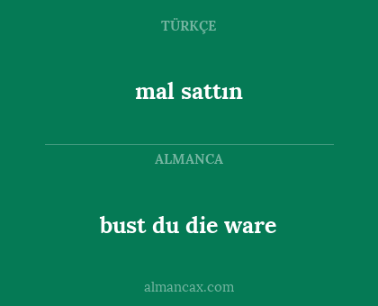 bust du die ware - mal sattın