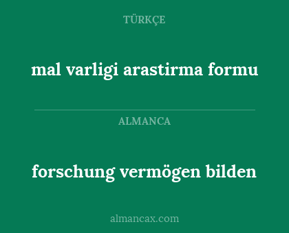 forschung vermögen bilden - mal varligi arastirma formu