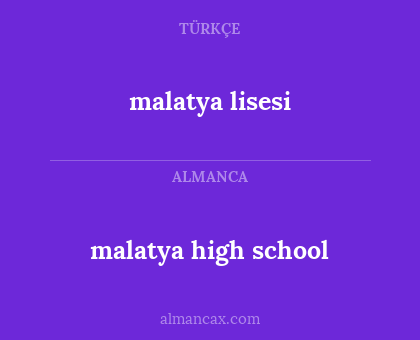 malatya high school - malatya lisesi