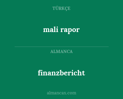 finanzbericht - mali rapor