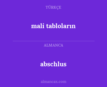 mali tabloların - abschlus