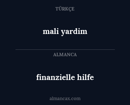 mali yardim - finanzielle hilfe
