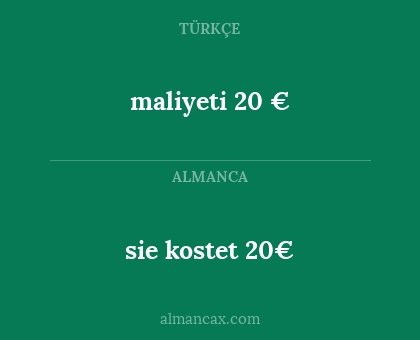 sie kostet 20€ - maliyeti 20 €