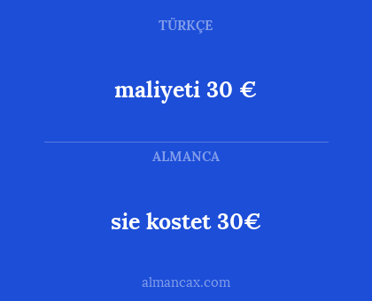 sie kostet 30€ - maliyeti 30 €