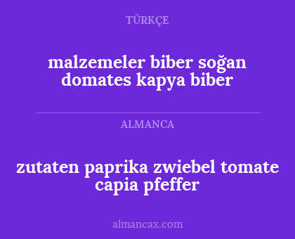 zutaten paprika zwiebel tomate capia pfeffer - malzemeler biber soğan domates kapya biber
