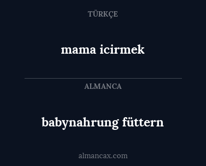 babynahrung füttern - mama icirmek