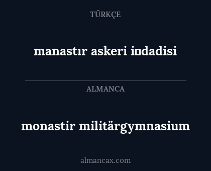 manastır askeri i̇dadisi - monastir militärgymnasium