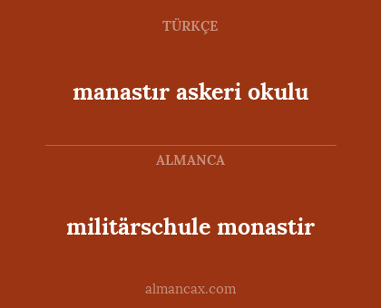 militärschule monastir - manastır askeri okulu