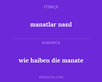 manatlar nasıl - wie haiben die manate