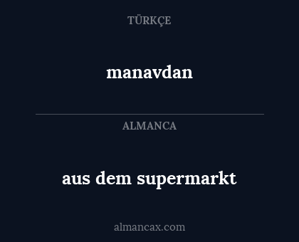 manavdan - aus dem supermarkt
