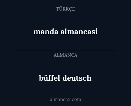 büffel deutsch - manda almancasi