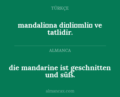 die mandarine ist geschnitten und süß. - mandali̇na di̇li̇mli̇ ve tatlidir.