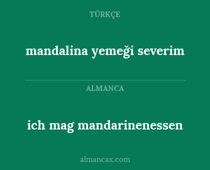 ich mag mandarinenessen - mandalina yemeği severim