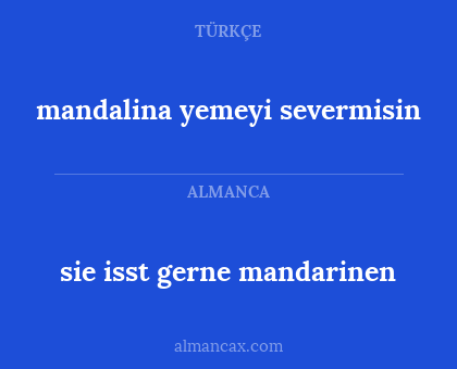 sie isst gerne mandarinen - mandalina yemeyi severmisin