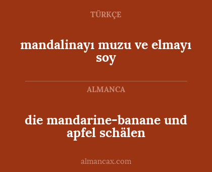 die mandarine-banane und apfel schälen - mandalinayı muzu ve elmayı soy