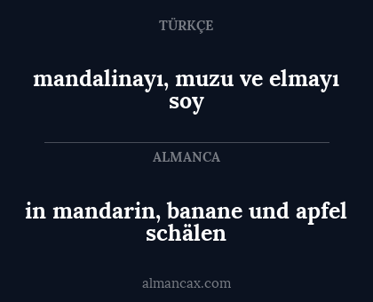 mandalinayı, muzu ve elmayı soy - in mandarin, banane und apfel schälen