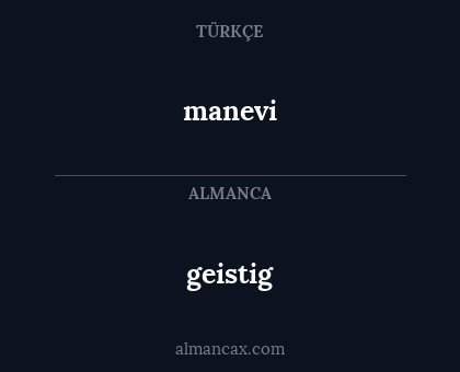 geistig - manevi