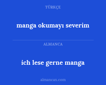 manga okumayı severim - ich lese gerne manga