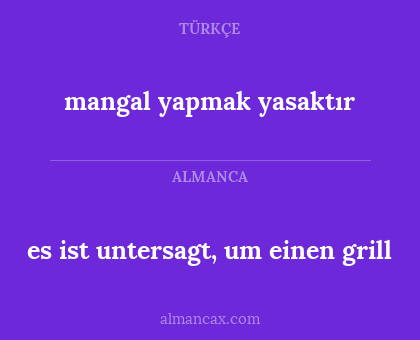 mangal yapmak yasaktır - es ist untersagt, um einen grill