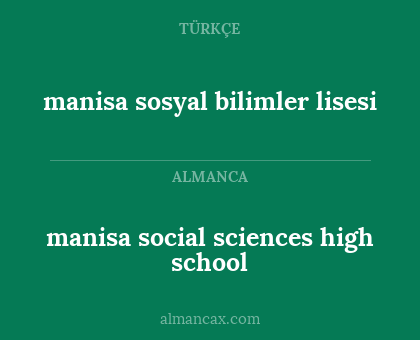 manisa social sciences high school - manisa sosyal bilimler lisesi