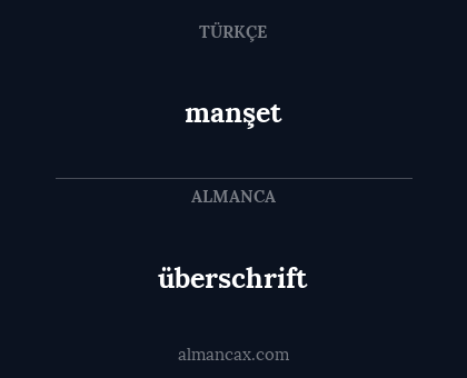 manşet - überschrift