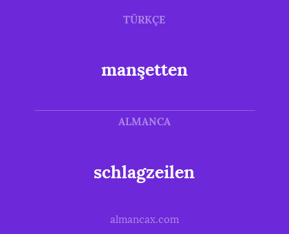 manşetten - schlagzeilen