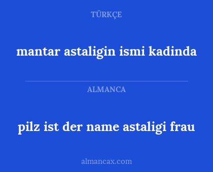 pilz ist der name astaligi frau - mantar astaligin ismi kadinda