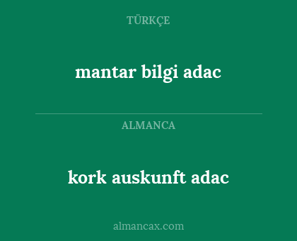 kork auskunft adac - mantar bilgi adac