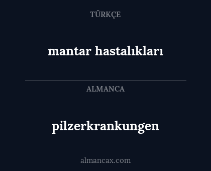 pilzerkrankungen - mantar hastalıkları