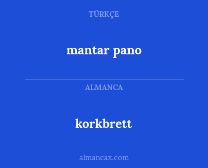 mantar pano - korkbrett