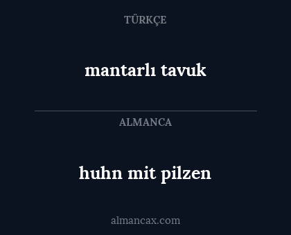 mantarlı tavuk - huhn mit pilzen
