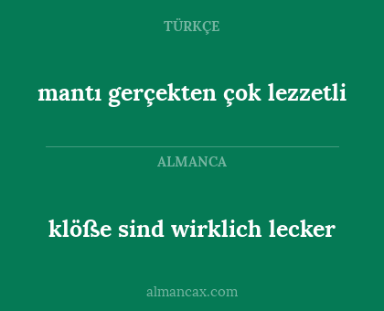 klöße sind wirklich lecker - mantı gerçekten çok lezzetli