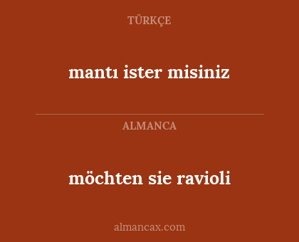 mantı ister misiniz - möchten sie ravioli