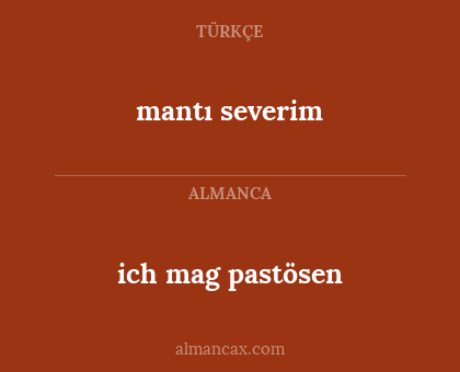 mantı severim - ich mag pastösen