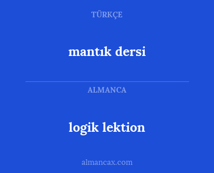 logik lektion - mantık dersi