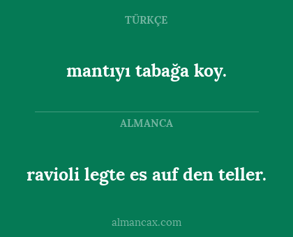 ravioli legte es auf den teller. - mantıyı tabağa koy.