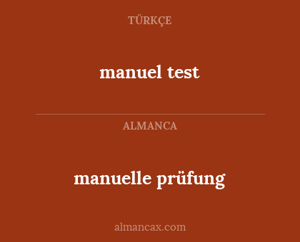 manuel test - manuelle prüfung