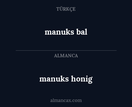 manuks bal - manuks honig