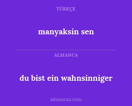 manyaksin sen - du bist ein wahnsinniger