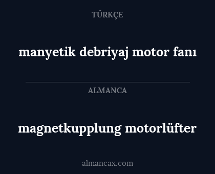 magnetkupplung motorlüfter - manyetik debriyaj motor fanı