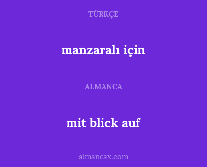 mit blick auf - manzaralı için