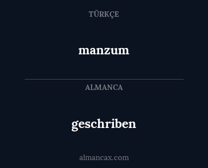 manzum - geschriben