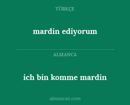 mardin ediyorum - ich bin komme mardin