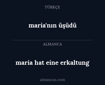maria'nın üşüdü - maria hat eine erkaltung