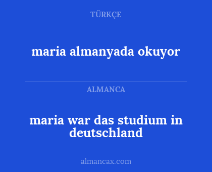 maria war das studium in deutschland - maria almanyada okuyor