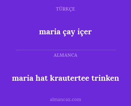 maria çay içer - maria hat krautertee trinken